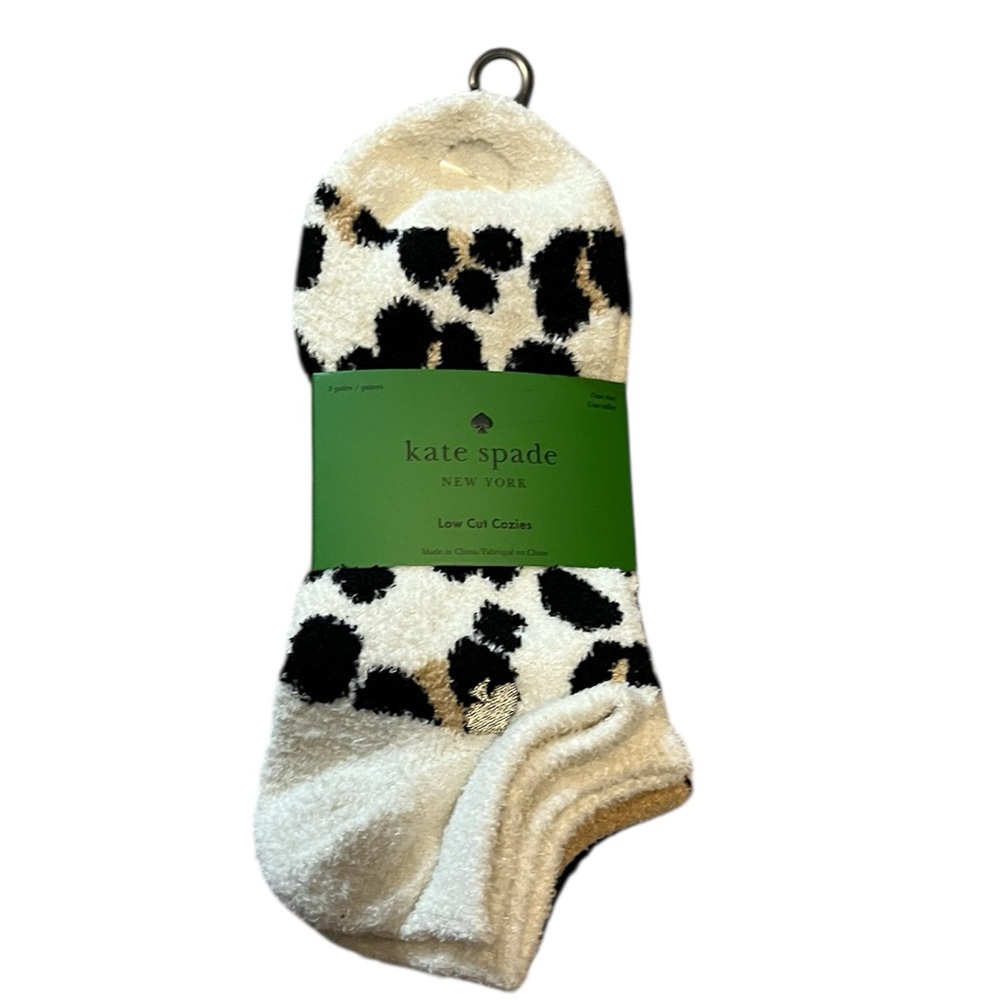 🆕 Kate Spade Leopard Low Cut Cozy Socks 3 Pack